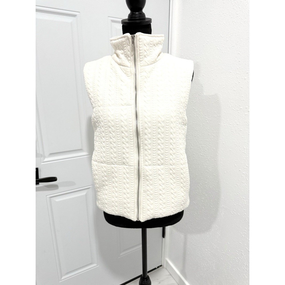 Staccato Quilted‎ Ivory cotton blend Vest Small